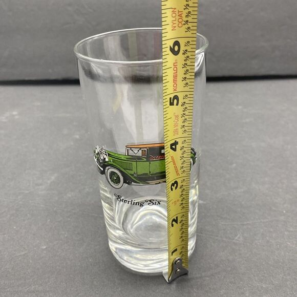 Vtg Anchor Hocking Glass Tumbler Collectible Antique Car Sterling Six Replace - Picture 5 of 7